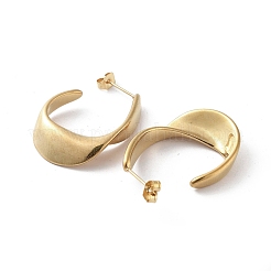 Iron Plating(IP) 304 Stainless Steel Twist Teardrop Stud Earrings&nbsp;EJEW-D095-05G