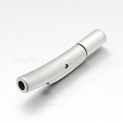 Tarnish Resistant Frosted Column 304 Stainless Steel Bayonet Necklace Clasps&nbsp;STAS-N065-07
