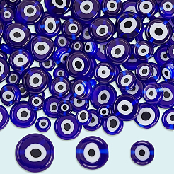 3 Strands 3 Styles Handmade Evil Eye Lampwork Flat Round Bead Strands&nbsp;LAMP-LT0001-13