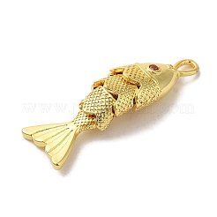 Brass Micro Pave Cubic Zirconia Pendants&nbsp;KK-C072-40G