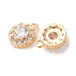 Brass Micro Pave Clear Cubic Zirconia Pendants&nbsp;KK-Z142-02G