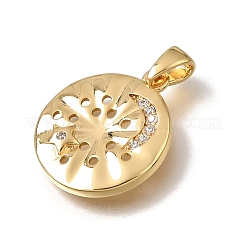 Brass Micro Pave Clear Cubic Zirconia Pendants&nbsp;CU-CBA7960-07G
