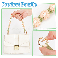 2Pcs Cotton Woven Flower Wrist Strap Lanyard&nbsp;HJEW-BBC0001-10D