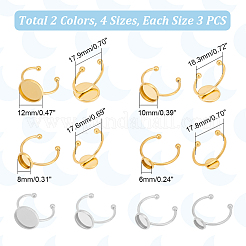 24Pcs 8 Styles Stainless Steel Ring Components&nbsp;STAS-UN0047-48