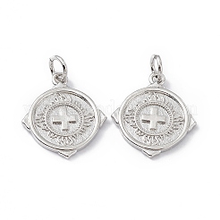 Rack Plating Brass Micro Pave Clear Cubic Zirconia Pendants&nbsp;KK-B065-12P