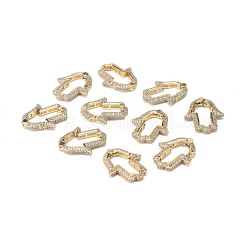 Brass Micro Pave Clear Cubic Zirconia Spring Gate Rings&nbsp;ZIRC-F120-008G