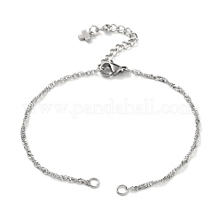 304 Stainless Steel Singapore Chain Bracelet Making&nbsp;AJEW-JB01332-02