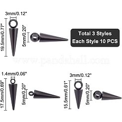 30Pcs 3 Style 304 Stainless Steel Pendants&nbsp;STAS-UN0038-28