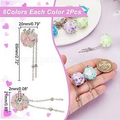 12Pcs 6 Colors Handmade Polymer Clay with Resin&nbsp;CLAY-AR0001-36B