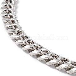 201 Stainless Steel Curb Chains Necklace with Wolf Clasps for Men Women&nbsp;NJEW-E155-07P-1