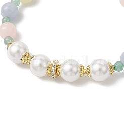 Natural Green Aventurine and White Jade Imitation Morganite Beaded Bracelets for Women&nbsp;BJEW-JB11932-02