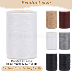 6 Rolls 6 Colors Round Waxed Polyester Thread String&nbsp;YC-OC0001-06
