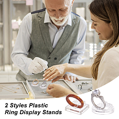 36Pcs 2 Styles Plastic Ring Display Stands&nbsp;RDIS-PH0001-006