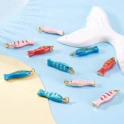 10Pcs 5 Colors Brass Enamel Pendants&nbsp;KK-TA0008-42