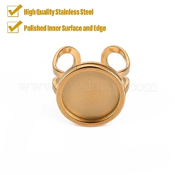 201 Stainless Steel Cuff Ring Findings&nbsp;STAS-S080-040C-G