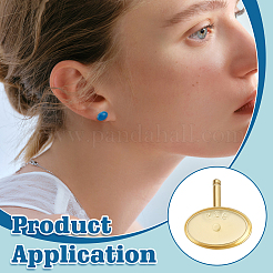 4 Pairs 925 Sterling Silver Stud Earring Findings&nbsp;STER-BC0003-92G
