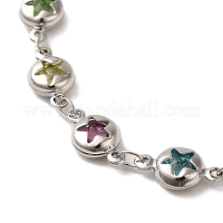 Brass Star Link Chain Bracelets&nbsp;BJEW-L685-08P