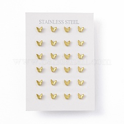 PVD Vacuum Plating 304 Stainless Steel Tiny Butterfly Stud Earrings for Women&nbsp;EJEW-P212-10G
