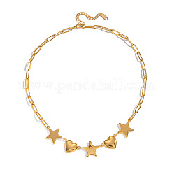 304 Stainless Steel Star Heart Link Chain Necklaces for Women&nbsp;UT7445