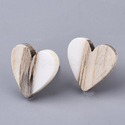 Resin & Wood Stud Earrings&nbsp;EJEW-N017-002A-C04