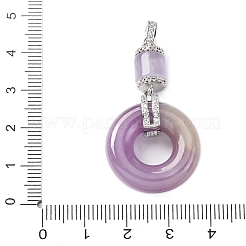 Dyed Natural Myanmar Jade Flower Column Donut Pendants&nbsp;KK-Q050-04