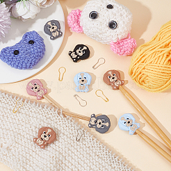DIY Dog Silicone Beads Knitting Needle Protectors/Knitting Needle Stoppers with Stitch Markerss&nbsp;IFIN-NB0001-56