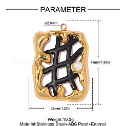 304 Stainless Steel Enamel Pendants&nbsp;STAS-OY013-35G