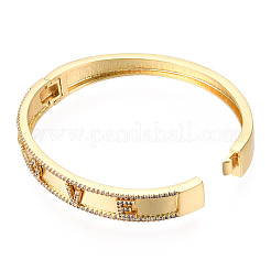 Cubic Zirconia Word Love Hinged Bangle&nbsp;BJEW-N014-021A