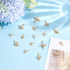 20Pcs 10 Styles Brass Micro Pave Cubic Zirconia Pendants&nbsp;KK-BBC0028-16