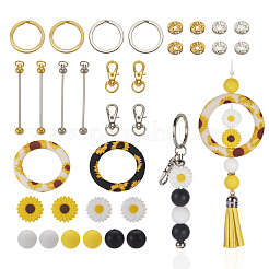 DIY Sunflower Iron Beadable Bar Keychain Making Kits&nbsp;DIY-TA0010-21