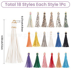 18Pcs PU Leather Tasserl Big Pendants&nbsp;FIND-CL0001-86