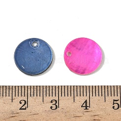 Spray Painted Natural Akoya Shell Disc Charms&nbsp;SHEL-K006-51