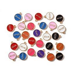 40Pcs 8 Colors Mother's Day Alloy Enamel Charms&nbsp;ENAM-FP0001-91