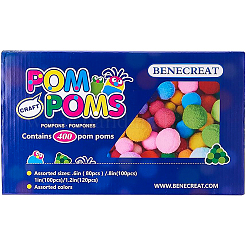1 Box(400pcs) Pom Poms Craft Making Assorted Sizes & Colors High-elastic Good Quality Pom Poms Creative Craft DIY Material&nbsp;DIY-BC0001-02