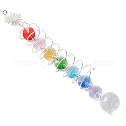 Glass Round & Octagonal Beads Hanging Suncatchers&nbsp;HJEW-JM04605-02