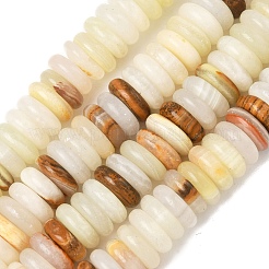 Natural Green Banded Calcite(Afghan Jade) Beads Strands&nbsp;G-B155-B10-4x10mm