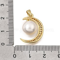 Brass Micro Pave Clear Cubic Zirconia Pendants&nbsp;KK-CBAA632-11G
