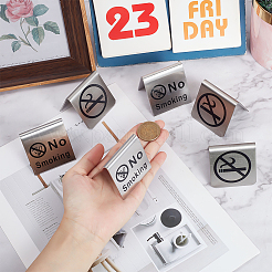 2Pcs 2 Styles Stainless Steel No Smoking Public Signs Stand&nbsp;STAS-DJ0001-05