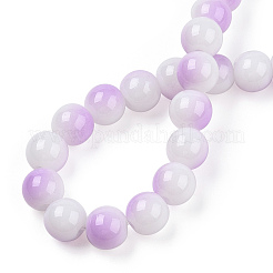 Two Tone Opaque Baking Paint Glass Beads Strands&nbsp;LS-DGLA-Q027-8mm-02