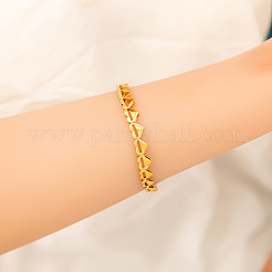 304 Stainless Steel Heart Link Chain Bracelets for Women&nbsp;STAS-H249-19G