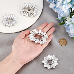 4Pcs 2 Styles Flower & Rectangle Detachable Alloy Rhinestone Shoe Buckle Clips&nbsp;AJEW-PH0011-58P