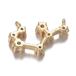 Brass Micro Clear Cubic Zirconia Pendants&nbsp;ZIRC-F120-019G
