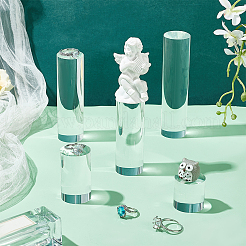 5Pcs 5 Styles Column Transparent Acrylic Jewelry Display Pedestals&nbsp;ODIS-BC0001-12