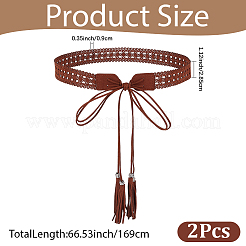1Pc Bohemian Imitation Leather Tassel Wrap Chain Belts&nbsp;AJEW-CL0006-22