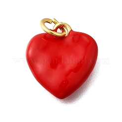 Brass Red Enamel Charms&nbsp;KK-Z102-23G