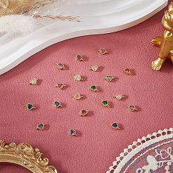 30Pcs 8 Colors Glass Rhinestone Connector Charms&nbsp;KK-DR0001-43