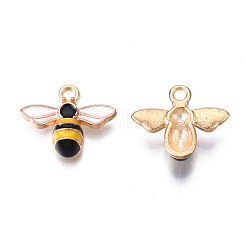 Light Gold Plated Alloy Enamel Pendants&nbsp;ENAM-R136-49