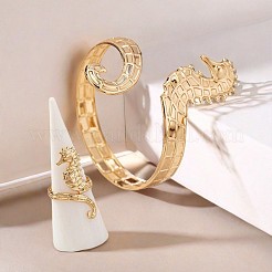 Sea Horse Alloy Cuff Bangles & Cuff Rings Sets&nbsp;WG48924-01