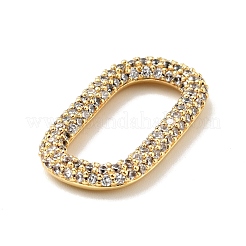 Rack Plating Brass Micro Pave Cubic Zirconia Linking Rings&nbsp;KK-D078-03G-04