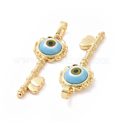 Handmade Evil Eye Lampwork Pendants&nbsp;ZIRC-F136-05G-06